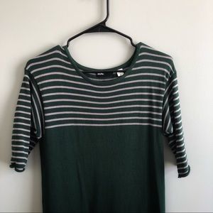 URBAN OUTFITTERS • Green Striped Sweater Dress